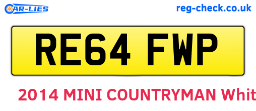 RE64FWP are the vehicle registration plates.