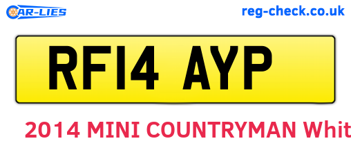RF14AYP are the vehicle registration plates.