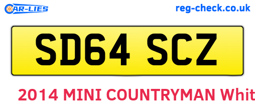 SD64SCZ are the vehicle registration plates.