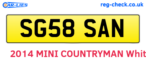 SG58SAN are the vehicle registration plates.