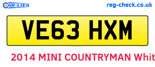 VE63HXM are the vehicle registration plates.