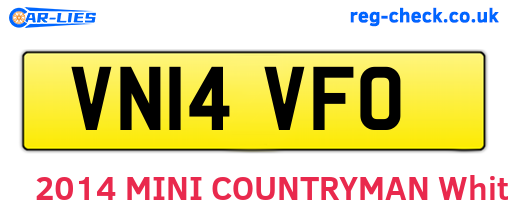 VN14VFO are the vehicle registration plates.