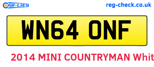WN64ONF are the vehicle registration plates.