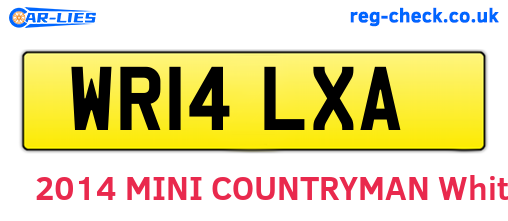 WR14LXA are the vehicle registration plates.