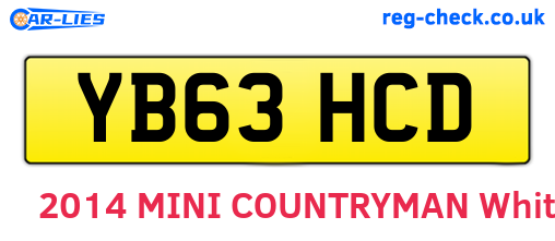 YB63HCD are the vehicle registration plates.