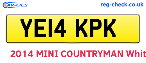 YE14KPK are the vehicle registration plates.