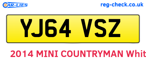 YJ64VSZ are the vehicle registration plates.
