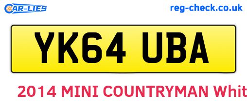 YK64UBA are the vehicle registration plates.