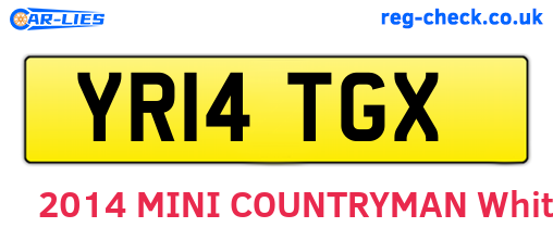 YR14TGX are the vehicle registration plates.
