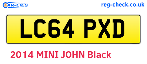 LC64PXD are the vehicle registration plates.