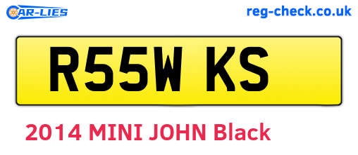 R55WKS are the vehicle registration plates.