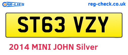 ST63VZY are the vehicle registration plates.