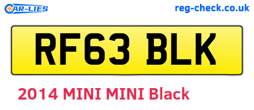 RF63BLK are the vehicle registration plates.