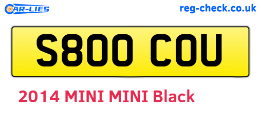 S800COU are the vehicle registration plates.