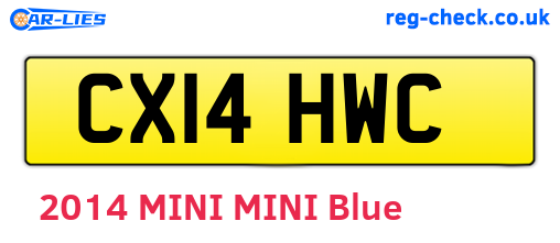 CX14HWC are the vehicle registration plates.