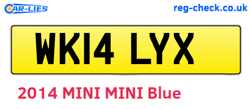 WK14LYX are the vehicle registration plates.