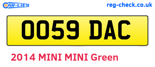 OO59DAC are the vehicle registration plates.