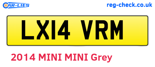LX14VRM are the vehicle registration plates.