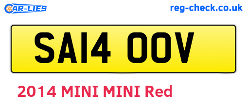 SA14OOV are the vehicle registration plates.