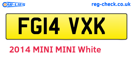 FG14VXK are the vehicle registration plates.