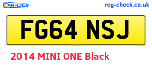 FG64NSJ are the vehicle registration plates.