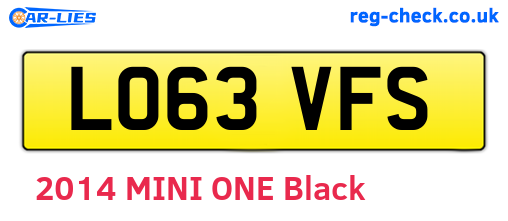LO63VFS are the vehicle registration plates.
