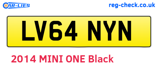 LV64NYN are the vehicle registration plates.
