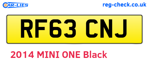 RF63CNJ are the vehicle registration plates.