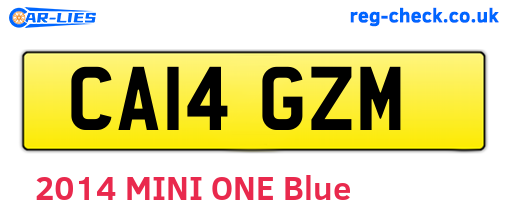 CA14GZM are the vehicle registration plates.