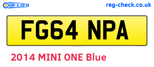 FG64NPA are the vehicle registration plates.