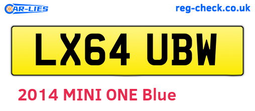 LX64UBW are the vehicle registration plates.