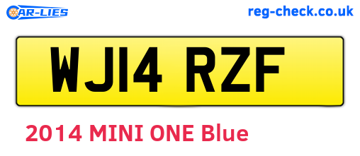 WJ14RZF are the vehicle registration plates.