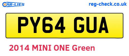 PY64GUA are the vehicle registration plates.