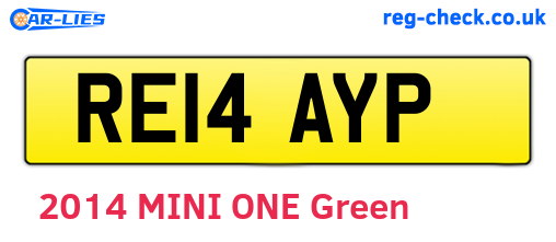 RE14AYP are the vehicle registration plates.