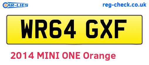 WR64GXF are the vehicle registration plates.