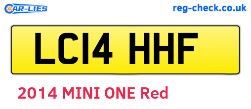 LC14HHF are the vehicle registration plates.