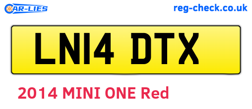 LN14DTX are the vehicle registration plates.