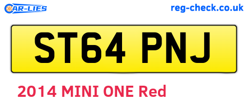 ST64PNJ are the vehicle registration plates.