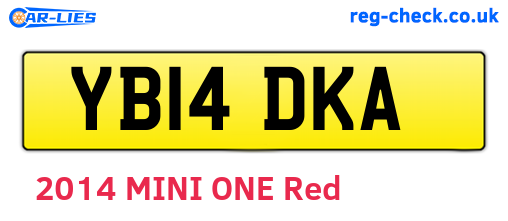 YB14DKA are the vehicle registration plates.