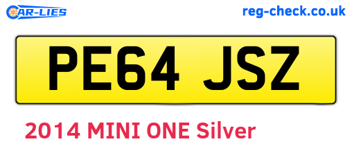 PE64JSZ are the vehicle registration plates.