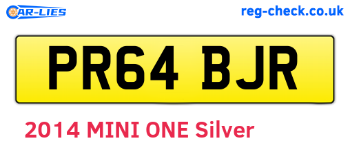 PR64BJR are the vehicle registration plates.