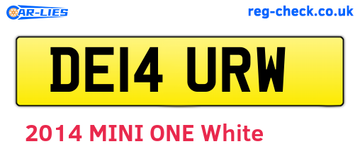 DE14URW are the vehicle registration plates.