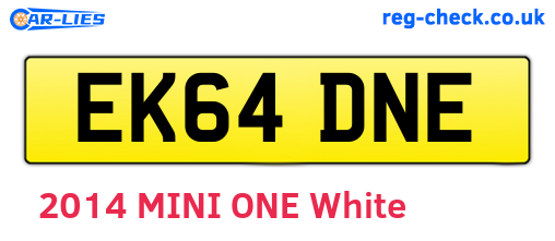 EK64DNE are the vehicle registration plates.
