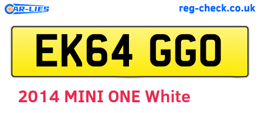 EK64GGO are the vehicle registration plates.