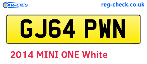 GJ64PWN are the vehicle registration plates.