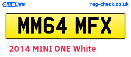 MM64MFX are the vehicle registration plates.