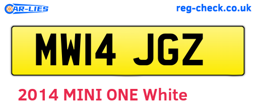 MW14JGZ are the vehicle registration plates.