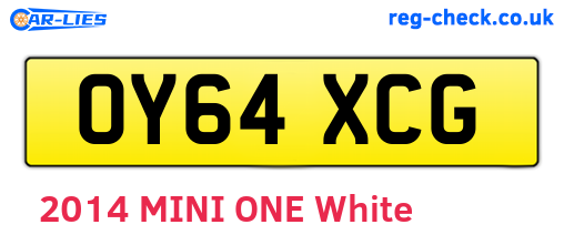 OY64XCG are the vehicle registration plates.