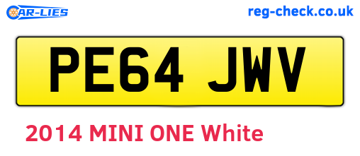 PE64JWV are the vehicle registration plates.