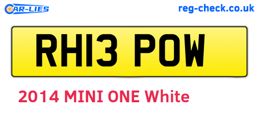 RH13POW are the vehicle registration plates.